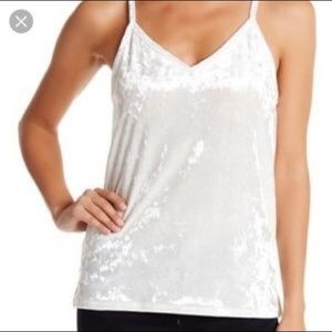 Ro & De White Crushed Velvet Cami